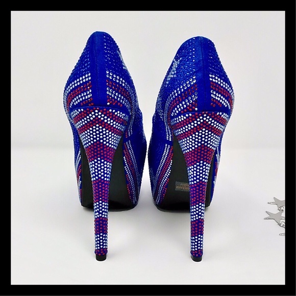 🇺🇸Size 7.5 American Flag Rhinestone Platforms - Picture 3 of 4